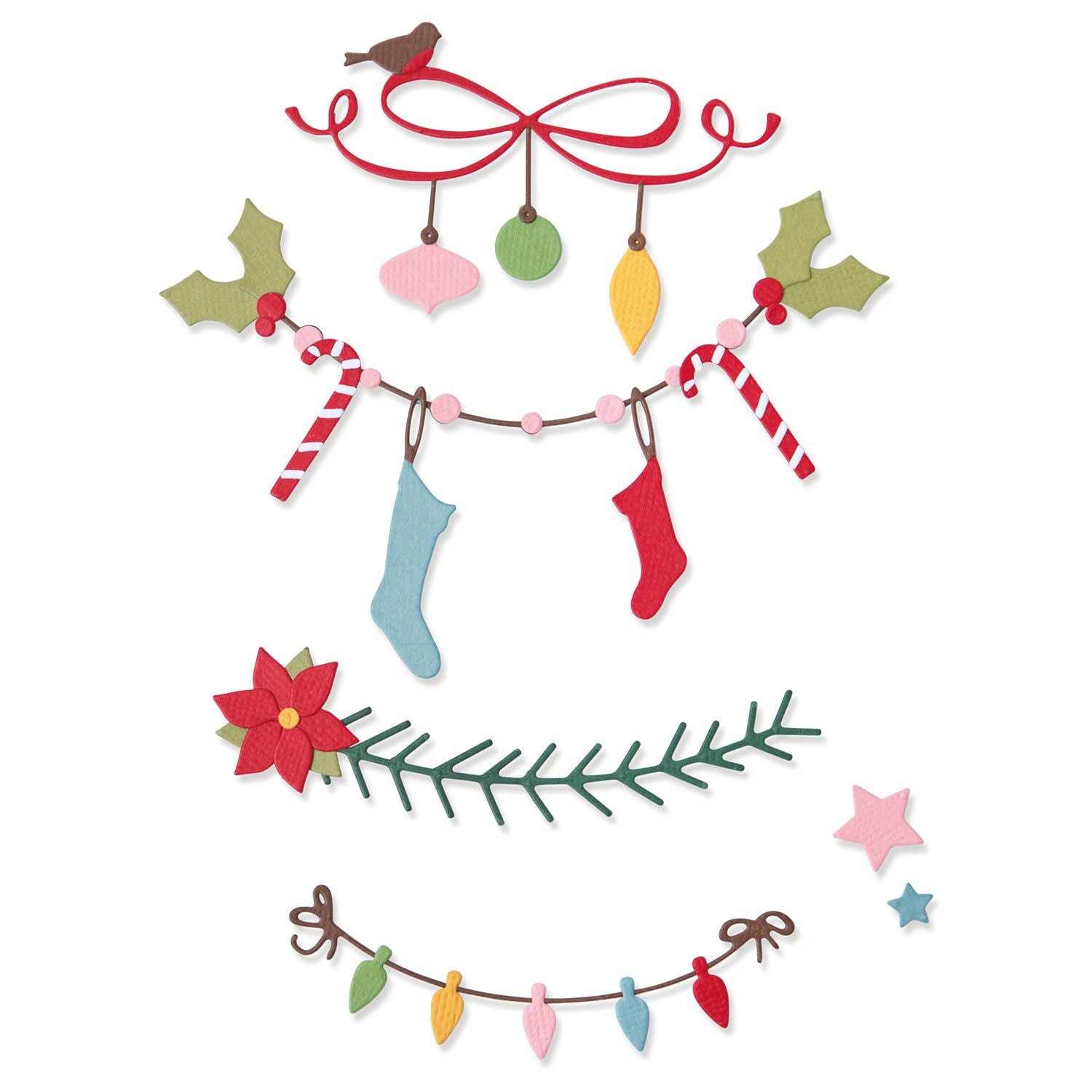 Sizzix 664701 – Stanzschablone Weihnachtsbord, 14 Teile