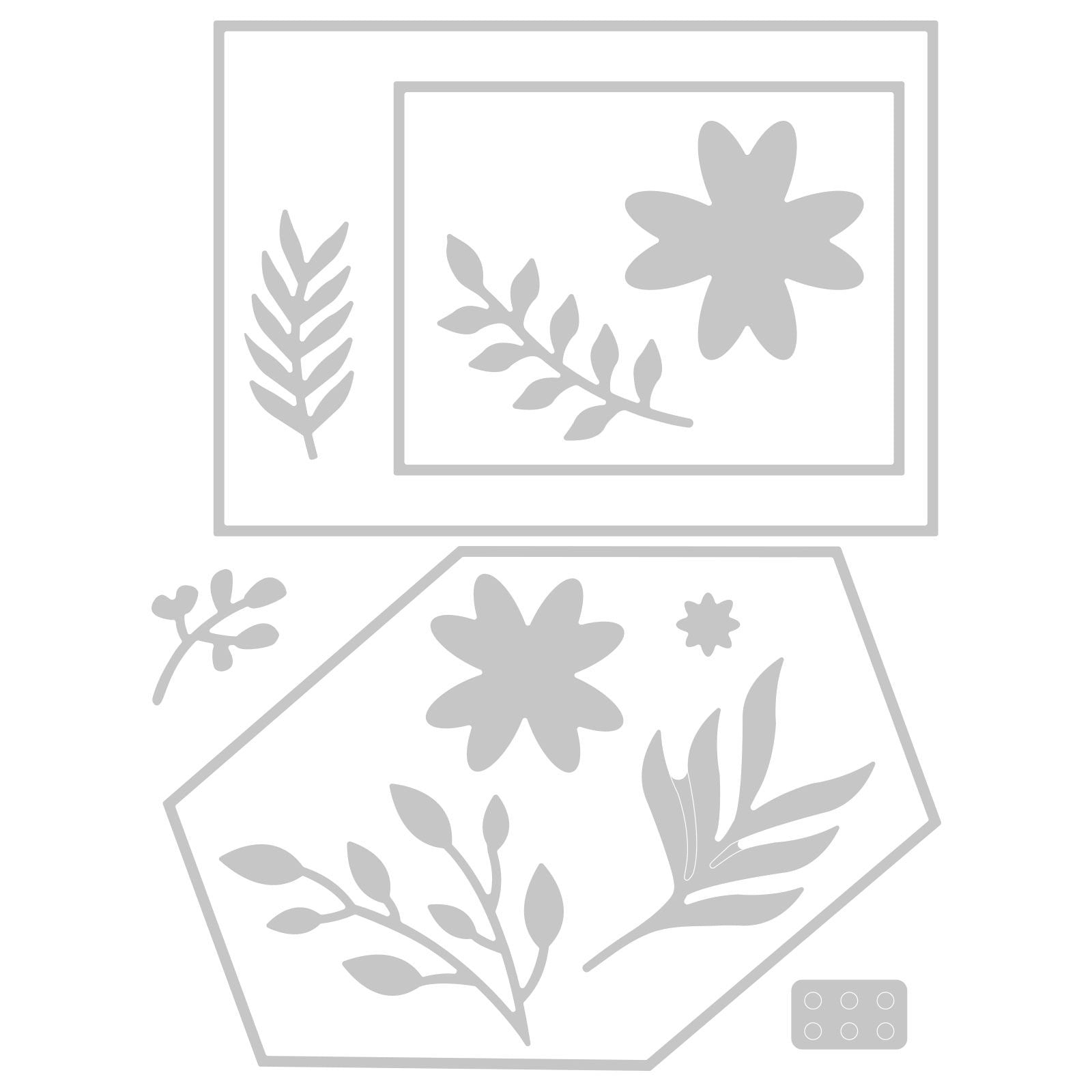 Sizzix 664377 – Stanzschablone Floraler Rahmen, 12 Teile