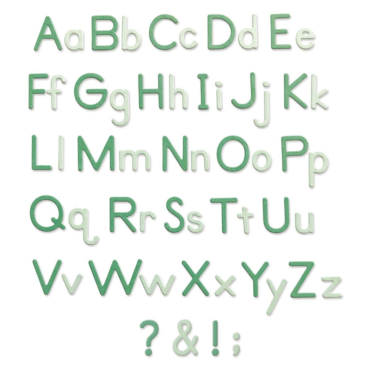 Sizzix 665335 – Stanzschablone Buchstaben, 92 Teile, Grün
