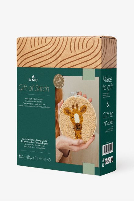 DMC Bastelset (Stick-/Punch-Nadel) – Giraffe Georg – Ø 15,7 cm – 10-teilig