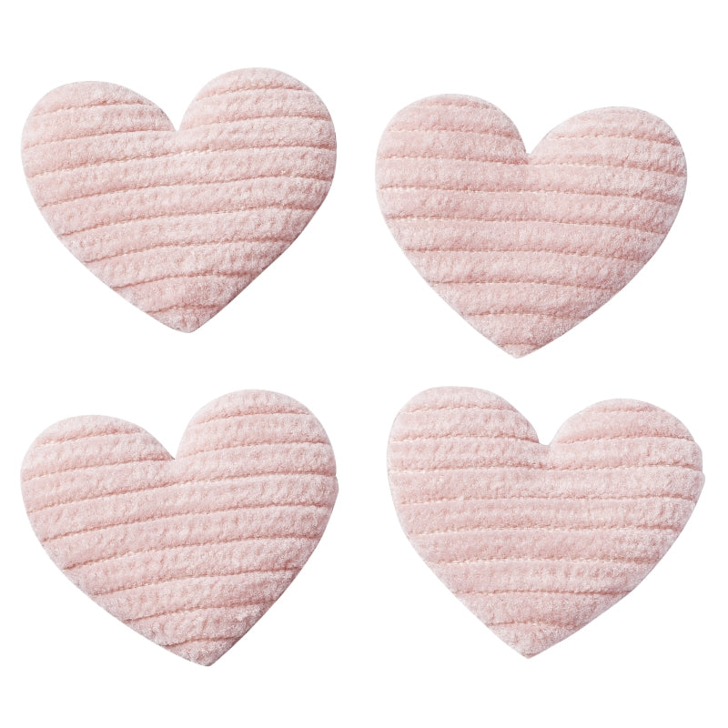 HobbyFun Stoffapplikation Herz, Rosa, 3,5 cm, Set à 4