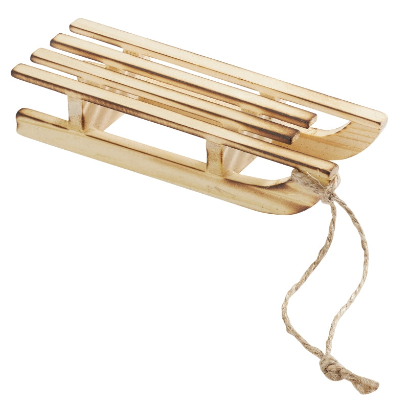 HobbyFun Holzrohling Schlitten, 1 Stk, 10 × 3,5 × 2 cm, Holz