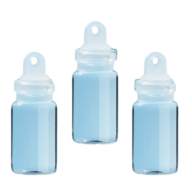 HobbyFun Mini-Glasfläschchen mit Verschluss, Ø 5 mm × 20 mm, 6 Stk, transparent