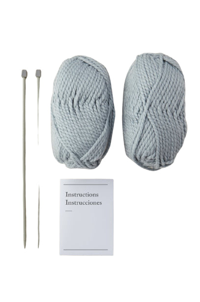 DMC Mindful Making Strickset Mütze und Pulswärmer – Hellblau, Ndl 10 mm, 6 Stk., Acryl