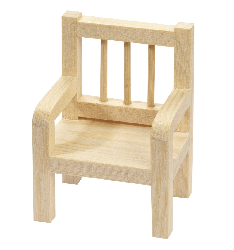 HobbyFun Holzrohling Stuhl, 1 Stk, H 4,5 cm, Holz