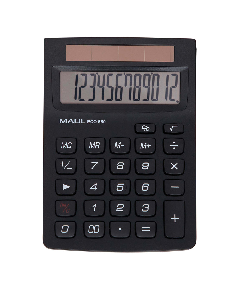 MAUL Taschenrechner ECO 650 – 12-stellig – Solar – Schwarz
