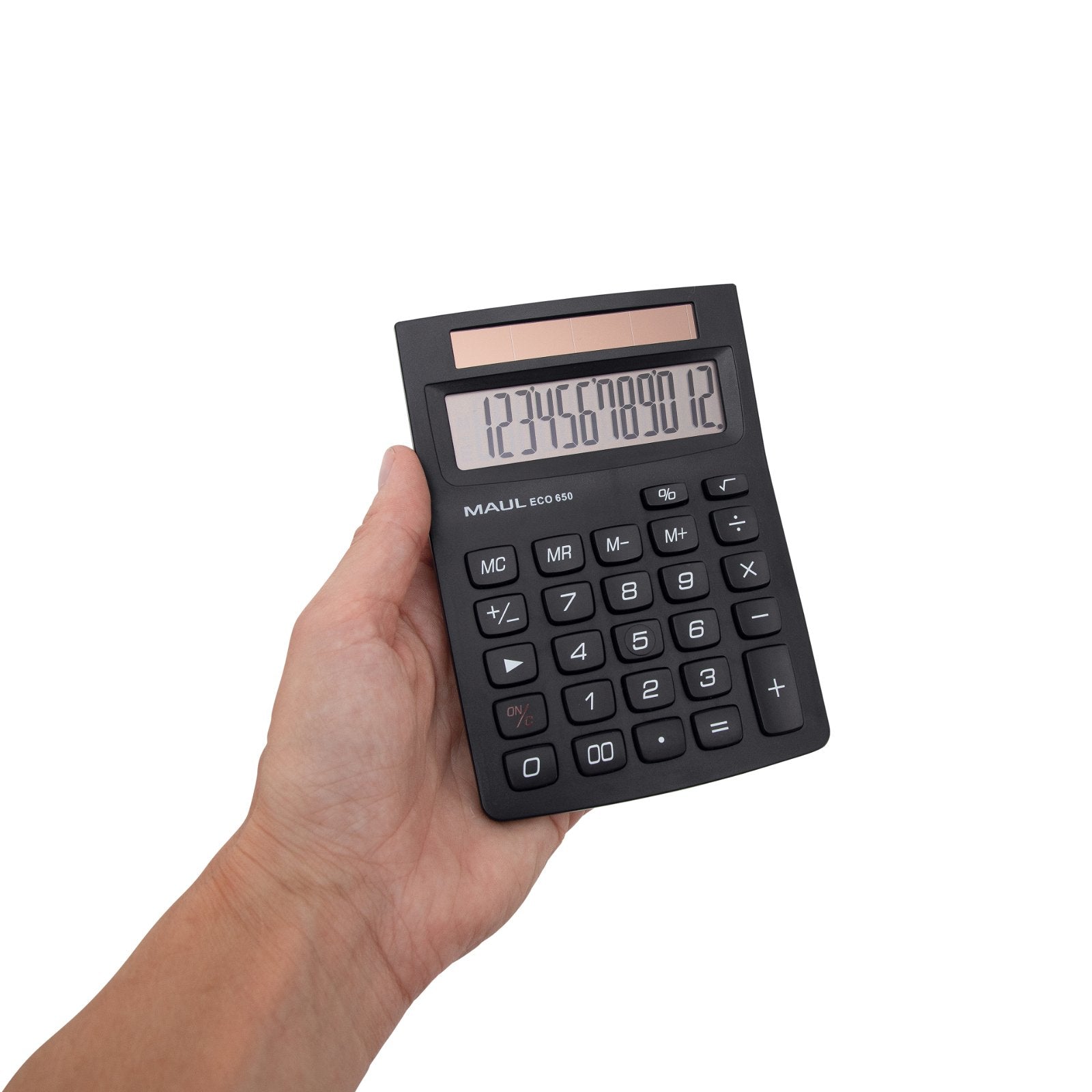 MAUL Taschenrechner ECO 650 – 12-stellig – Solar – Schwarz