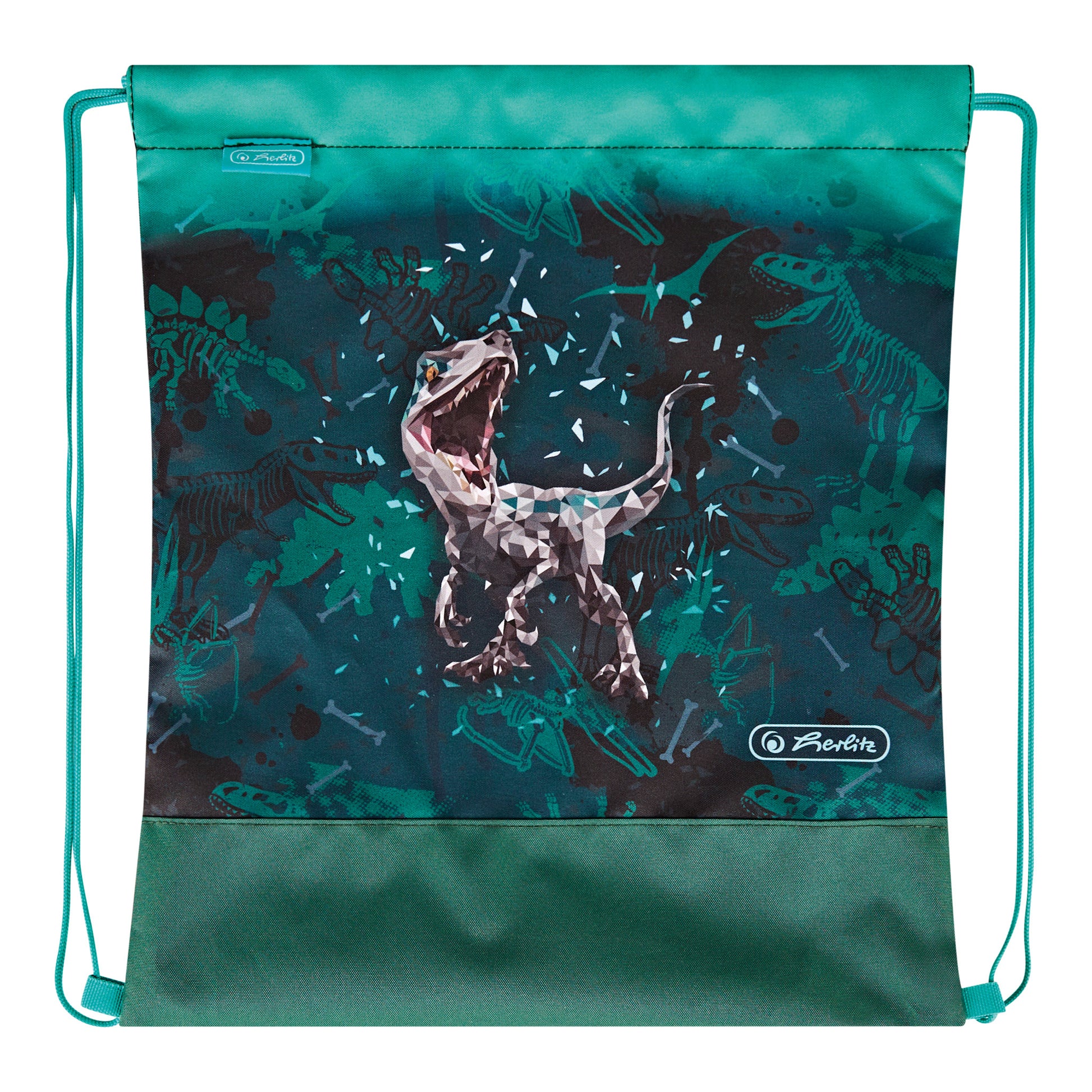 Herlitz UltraLight Plus – Schulrucksack-Set 4-teilig, Green Rex, 15 l, 28×36×21 cm