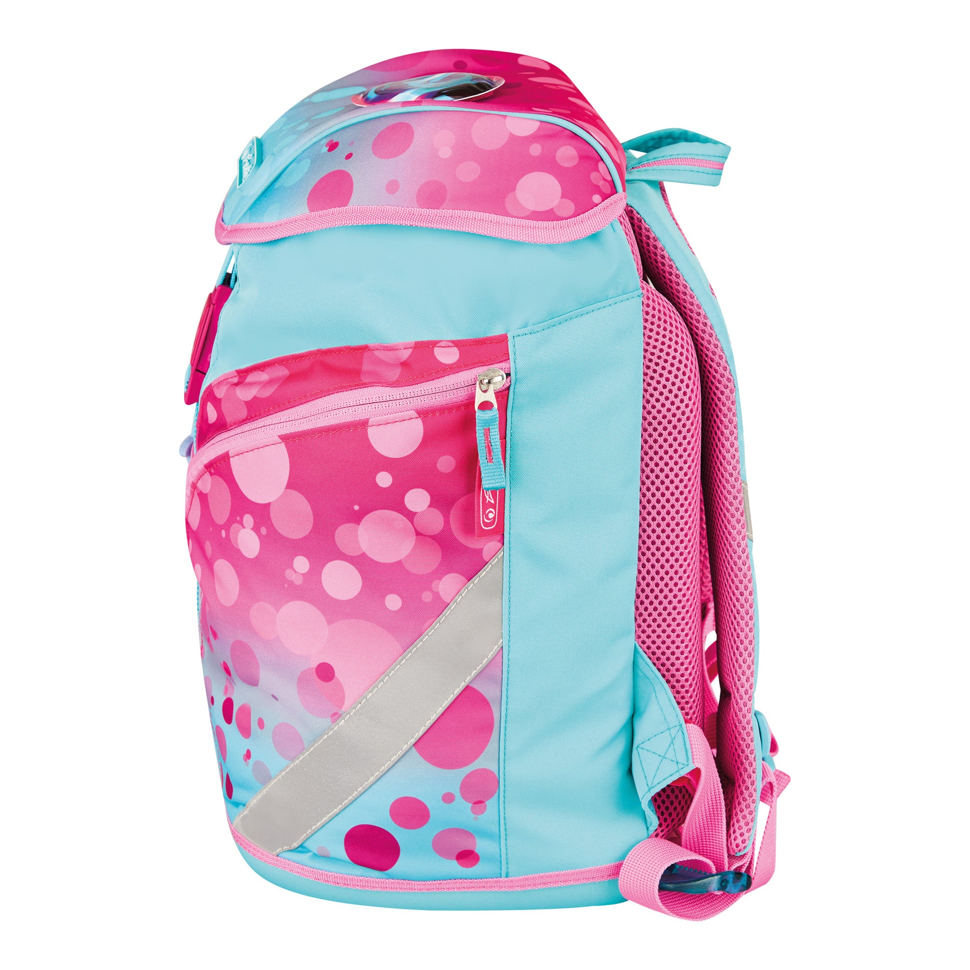 Herlitz SoftLight Plus – Schulrucksack-Set 5-teilig, Pink Bubbles, 16 l, 28×38×23 cm, Magnetschloss