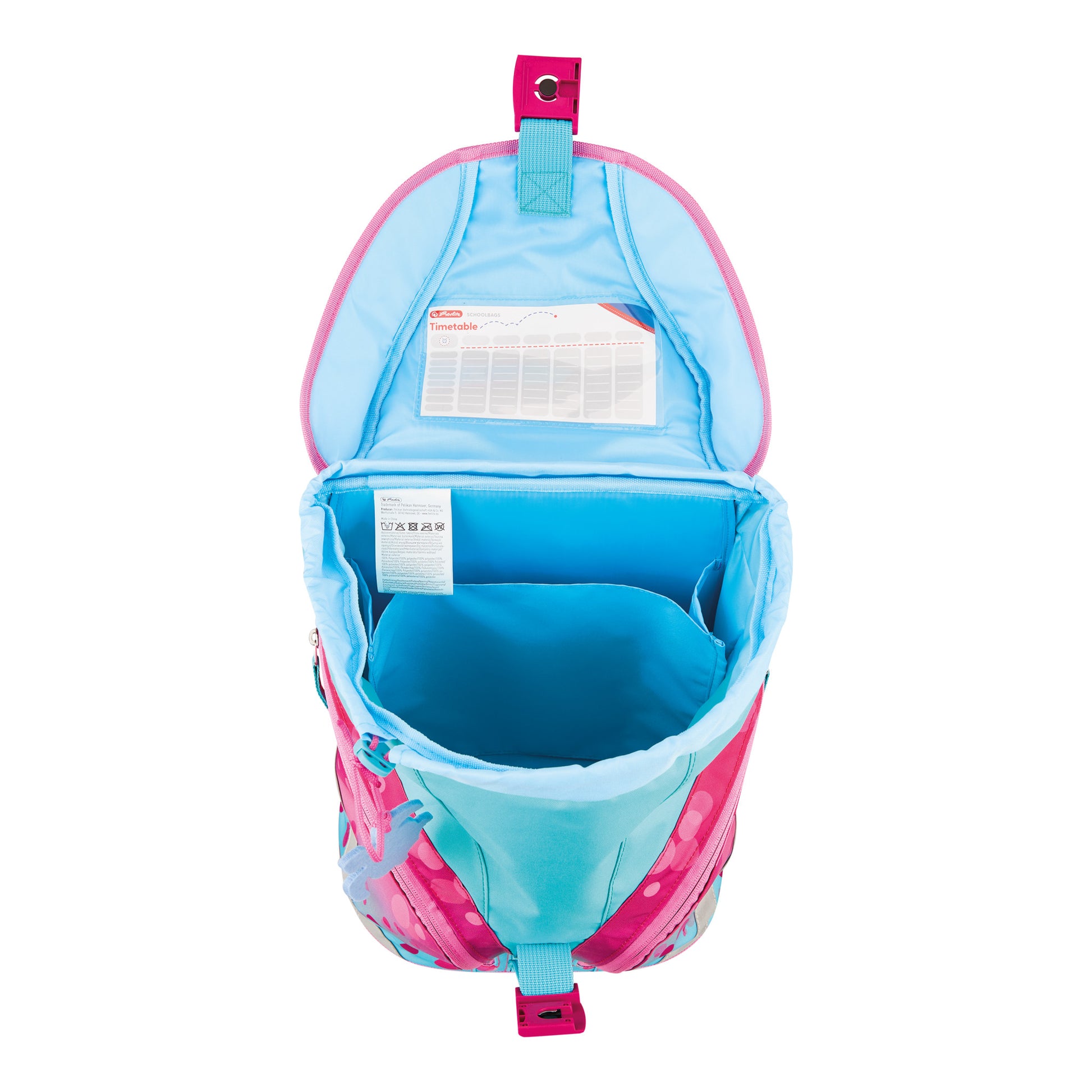 Herlitz SoftLight Plus – Schulrucksack-Set 5-teilig, Pink Bubbles, 16 l, 28×38×23 cm, Magnetschloss