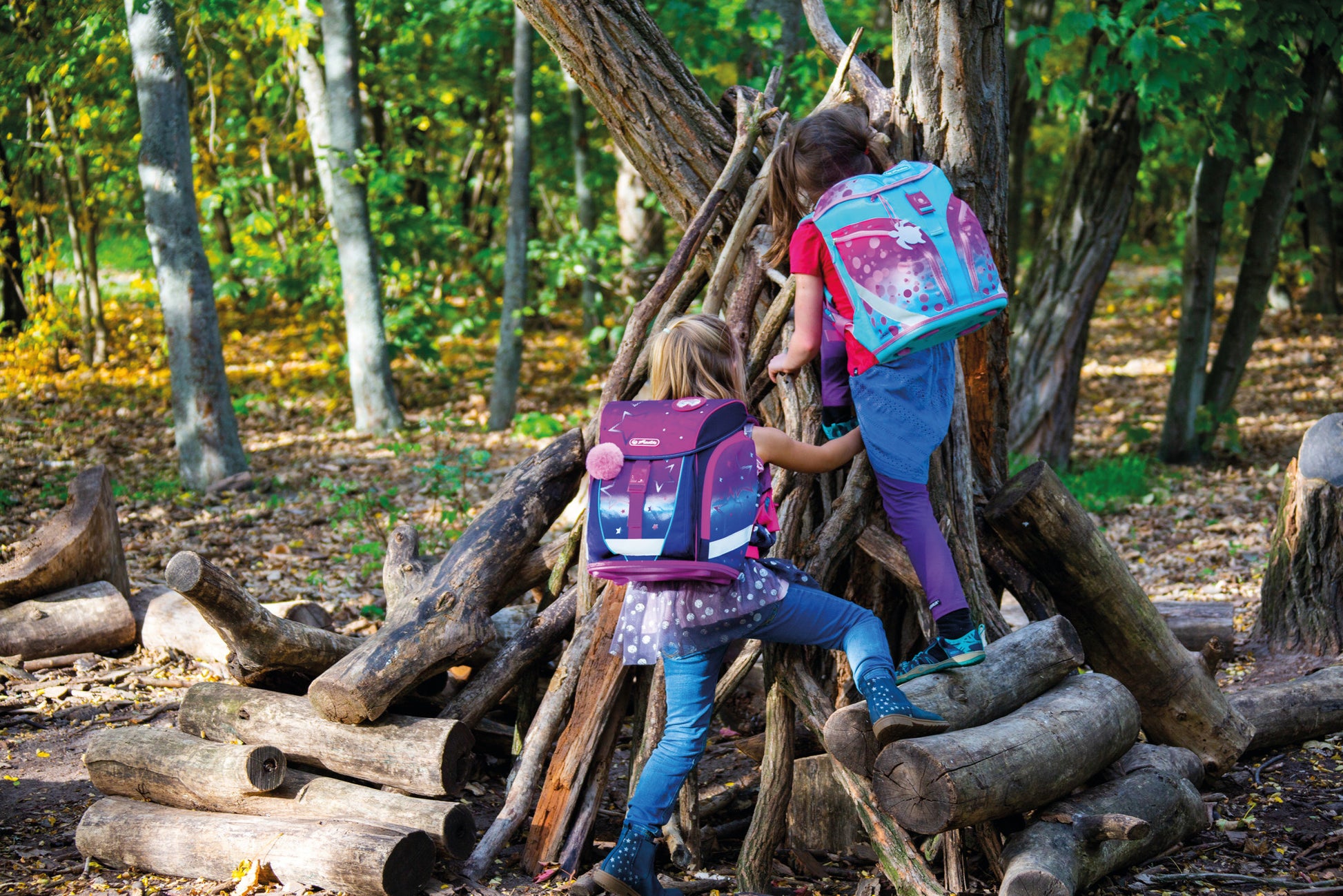 Herlitz SoftLight Plus – Schulrucksack-Set 5-teilig, Pink Bubbles, 16 l, 28×38×23 cm, Magnetschloss