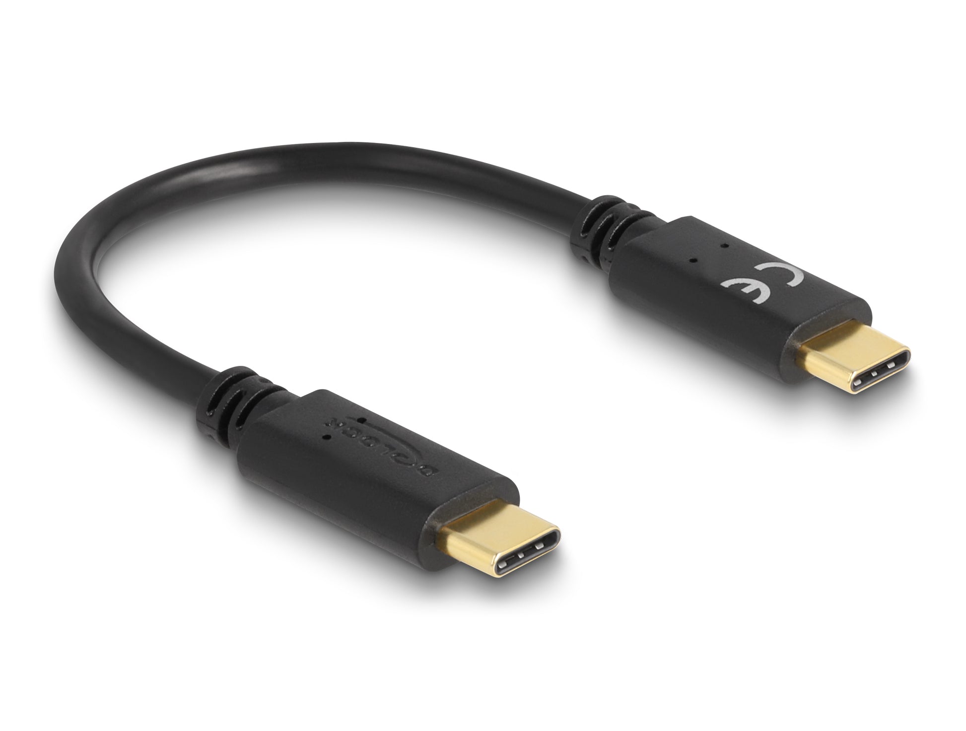 DeLOCK USB-C auf USB-C Kabel – 0,15 m – Schnellladung, E-Marker – Schwarz