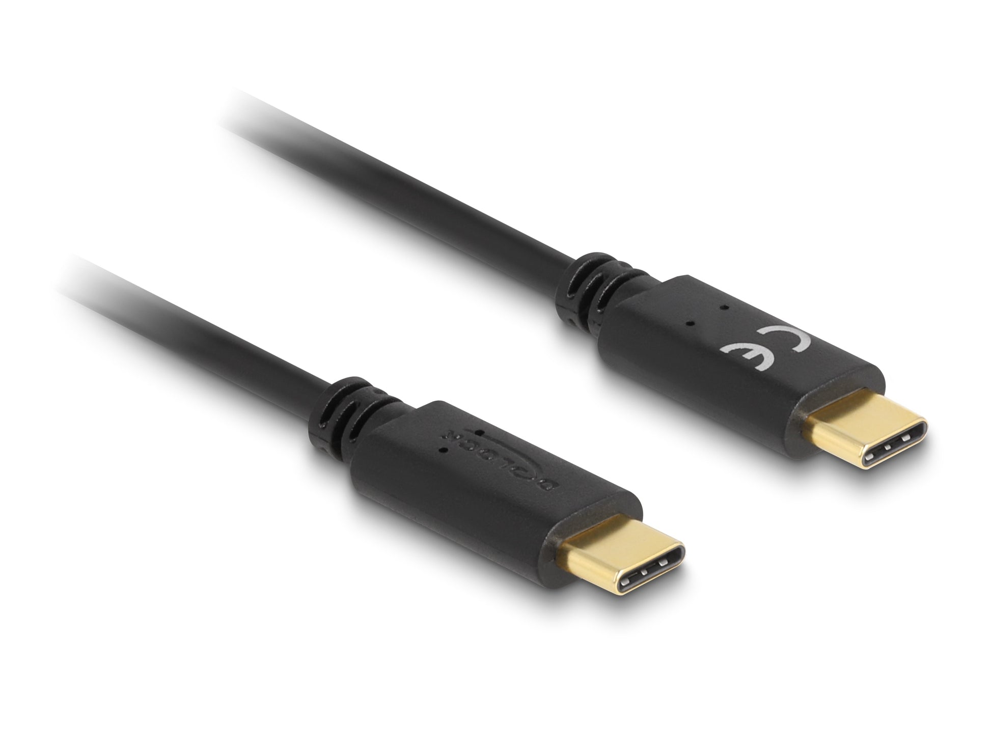 DeLOCK USB-C auf USB-C Kabel – 0,15 m – Schnellladung, E-Marker – Schwarz