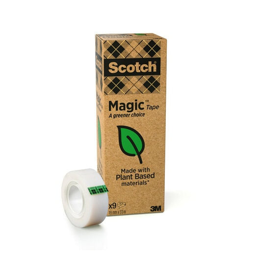 Scotch Klebeband Magic 900 – permanent, matt, Zelluloseazetat, 19 mm × 33 m, transparent, 9 Rollen