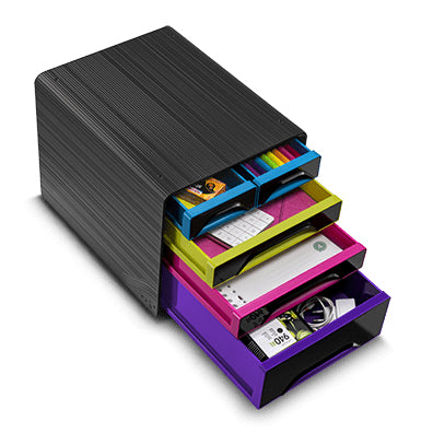 CEP Smoove Gloss 7-213 Schubladenelement – 5 Schubladen, für C4, schwarz/mehrfarbig