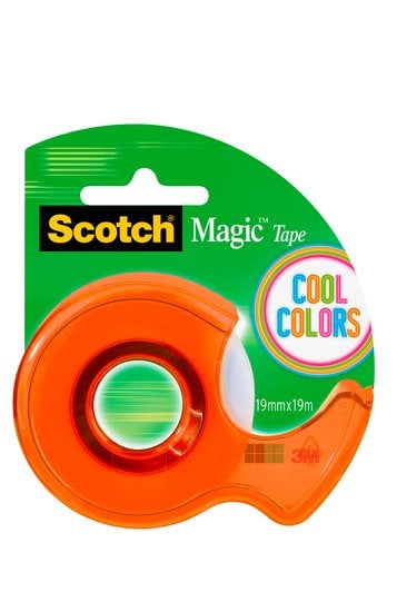 Scotch Handabroller Cool Color 122-COL – für Klebeband bis 19 mm × 19 m, inkl. 1 Rolle Magic 19 mm × 19 m