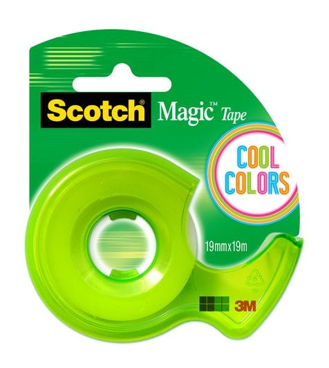 Scotch Handabroller Cool Color 122-COL – für Klebeband bis 19 mm × 19 m, inkl. 1 Rolle Magic 19 mm × 19 m