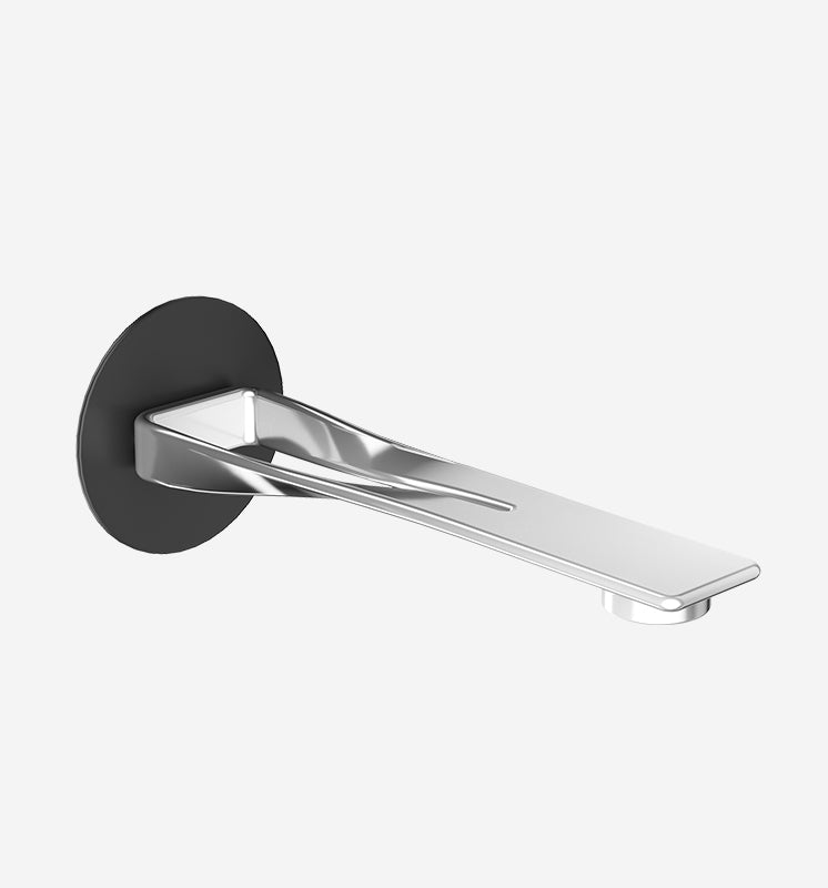 Webert ONE-B Badebatterie (Unterputz) – 22,5 cm, Stahl, Ohne Mischer, Wandmontiert, Schwarz matt/Edelstahl