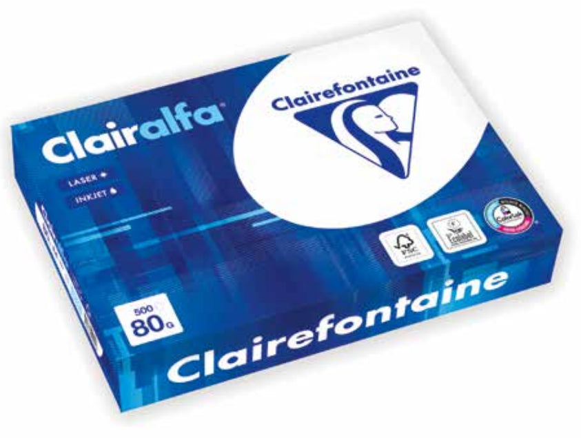 Clairefontaine Kopierpapier – A3, 80 g/m², CIE 171 – für Inkjet/Laser/Kopierer – FSC, EU Ecolabel – 500 Blatt
