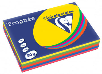 Clairefontaine Trophée Farbiges Kopierpapier sortiert – A3, 80 g/m², 2500 Blatt