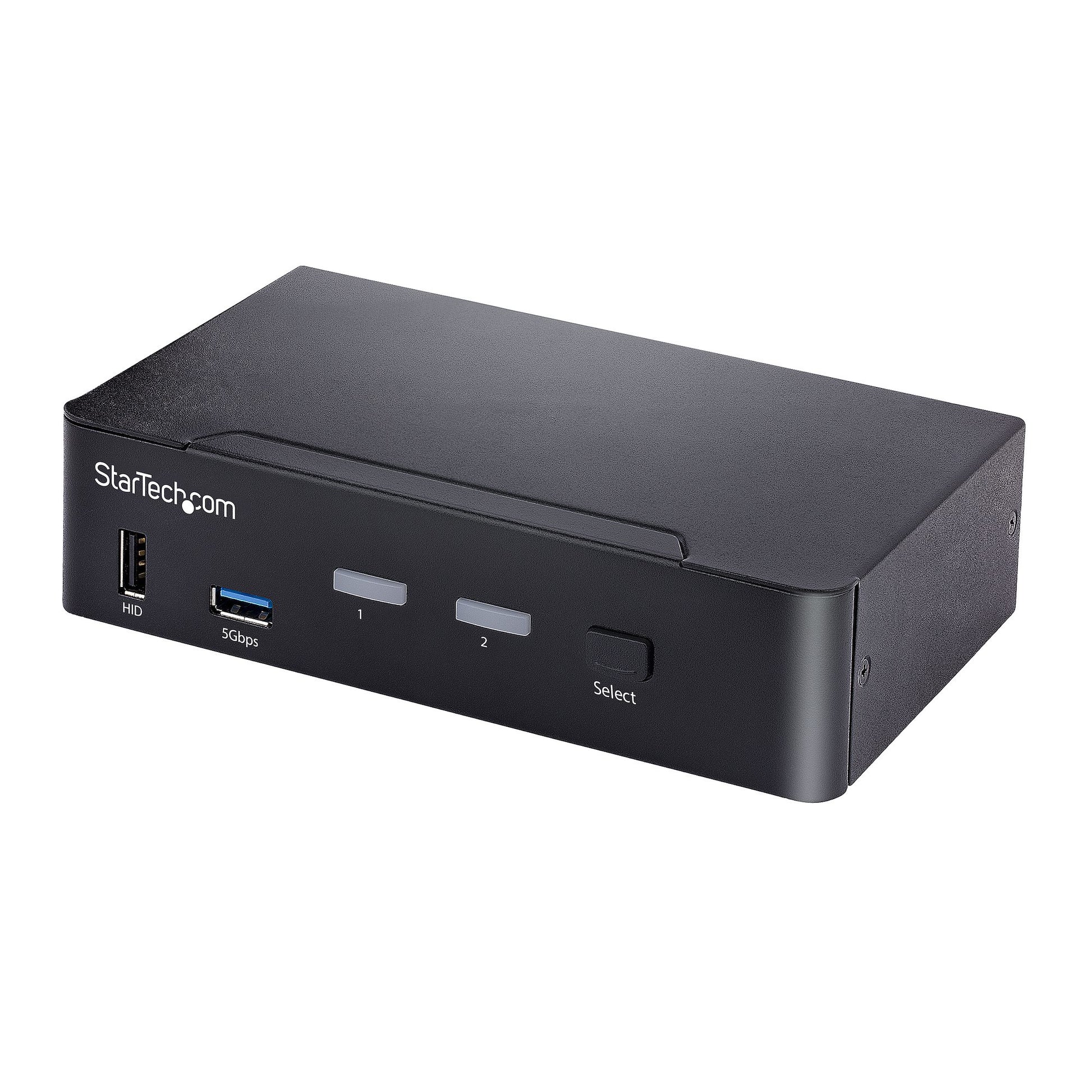 StarTech.com 2-Port DP/USB-C KVM-Switch – 4K/60 Hz, USB 3.0 Hub, Audio