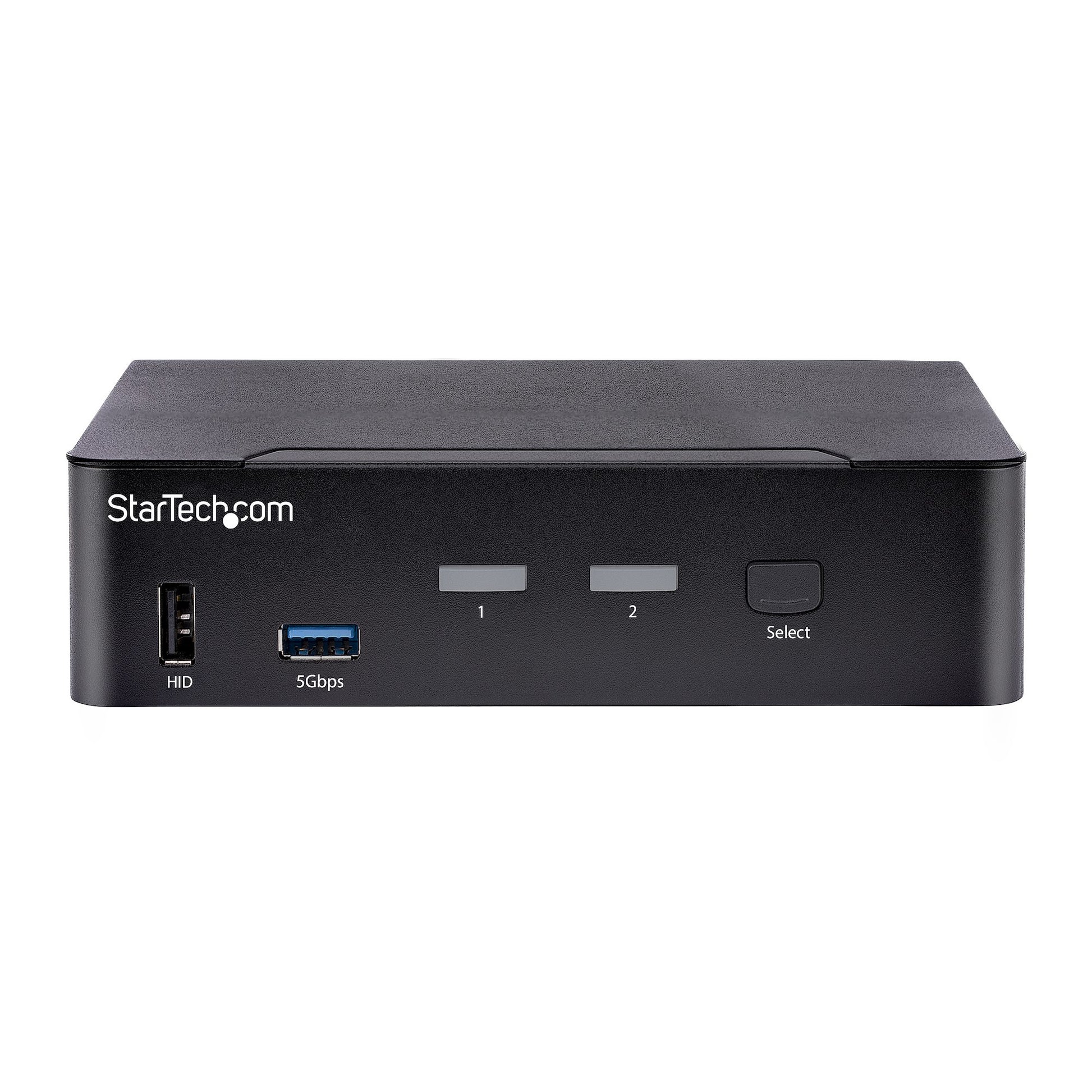 StarTech.com 2-Port DP/USB-C KVM-Switch – 4K/60 Hz, USB 3.0 Hub, Audio