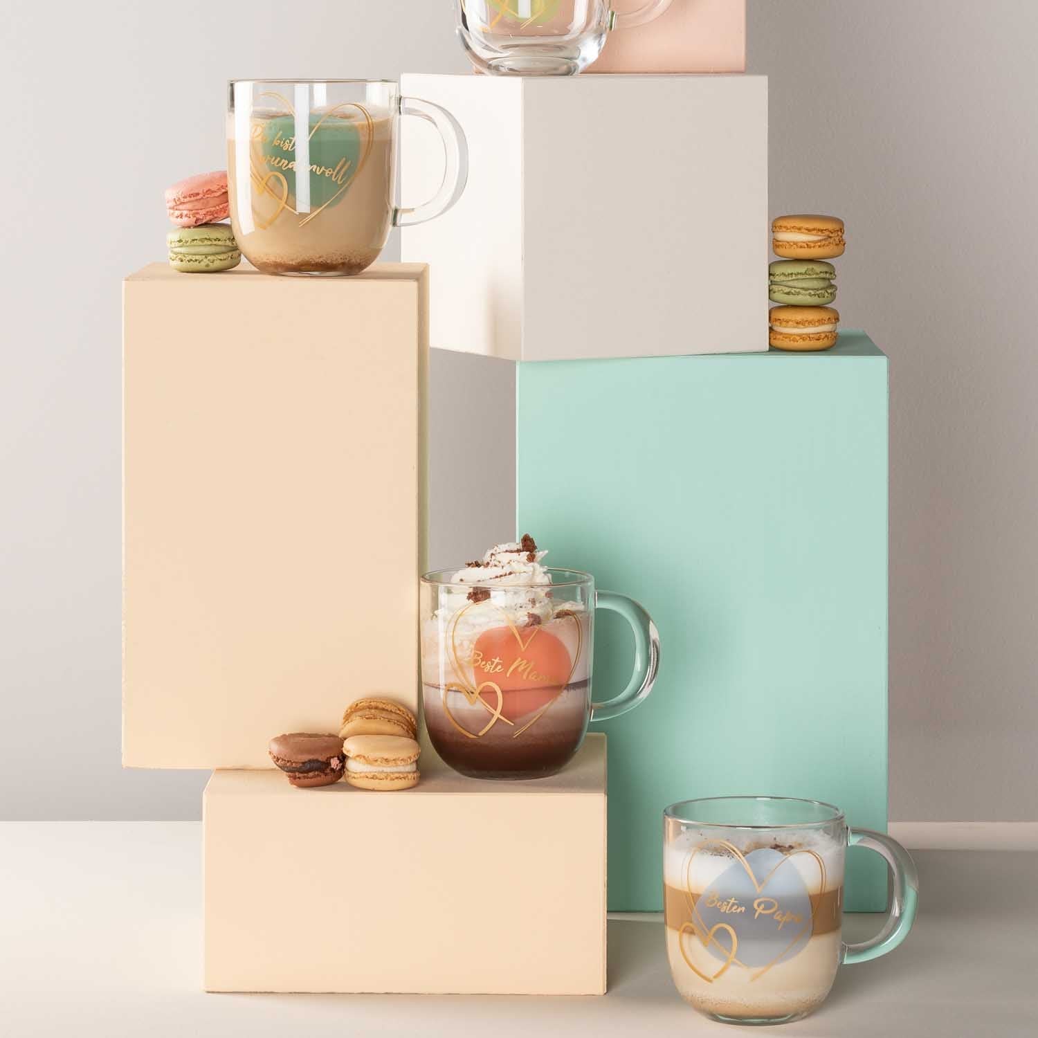 LEONARDO Kaffeetasse – 400 ml, Ø 8,7 cm, H 15,0 cm, Glas, Transparent, mikrowellengeeignet