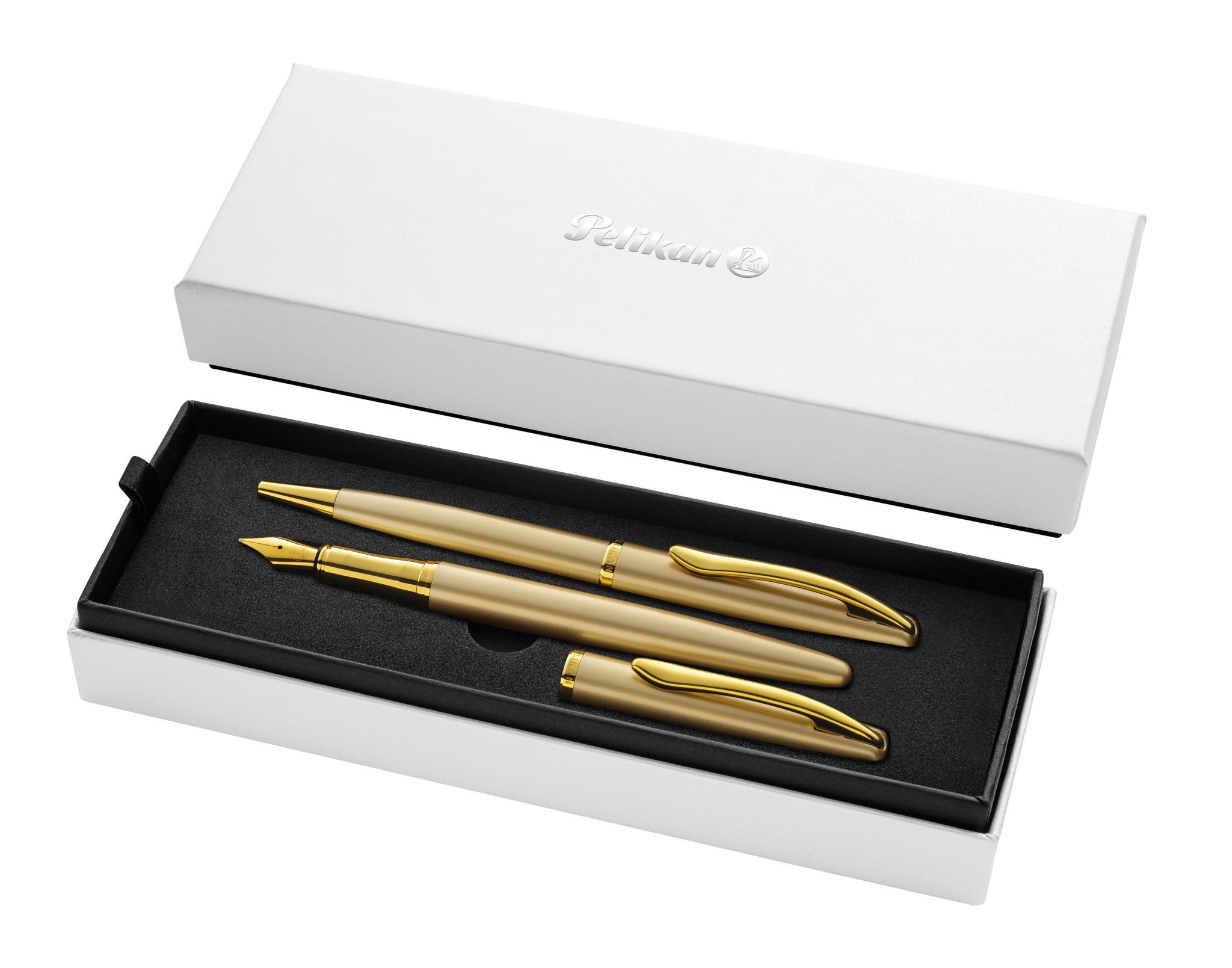 Pelikan Jazz Noble Elegance Schreibgeräte-Set – Kugelschreiber + Füllfederhalter – Blau – Gold