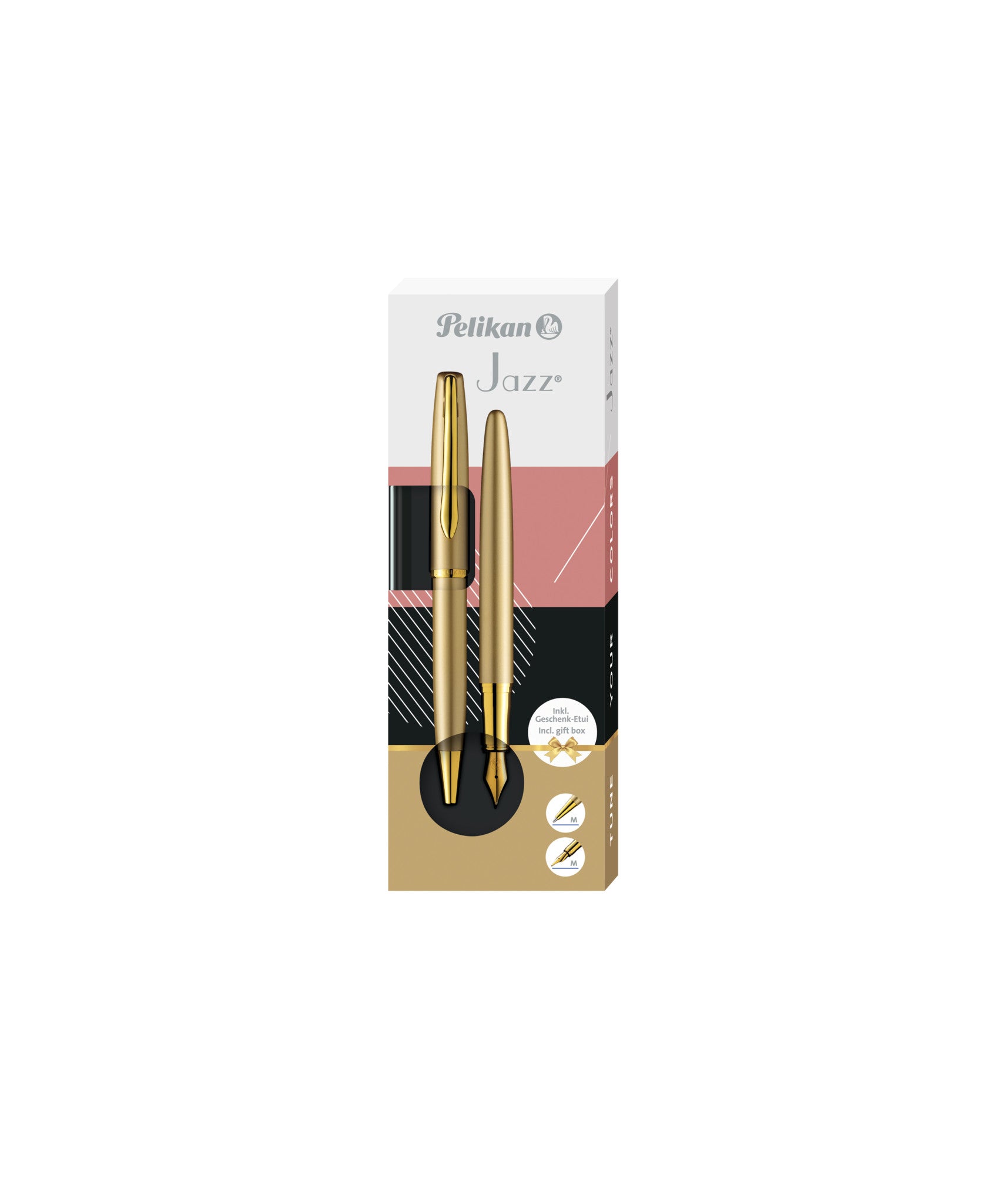 Pelikan Jazz Noble Elegance Schreibgeräte-Set – Kugelschreiber + Füllfederhalter – Blau – Gold