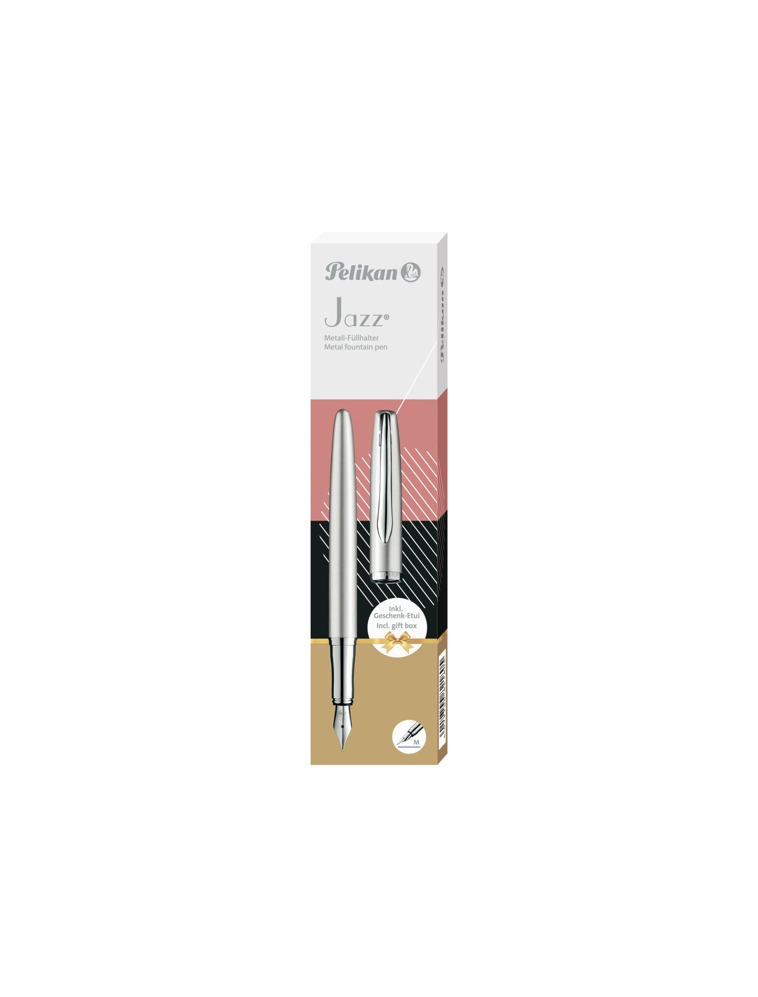 Pelikan Jazz Noble Elegance – Füllfederhalter – M – Silber – Edelstahl – Geschenkbox