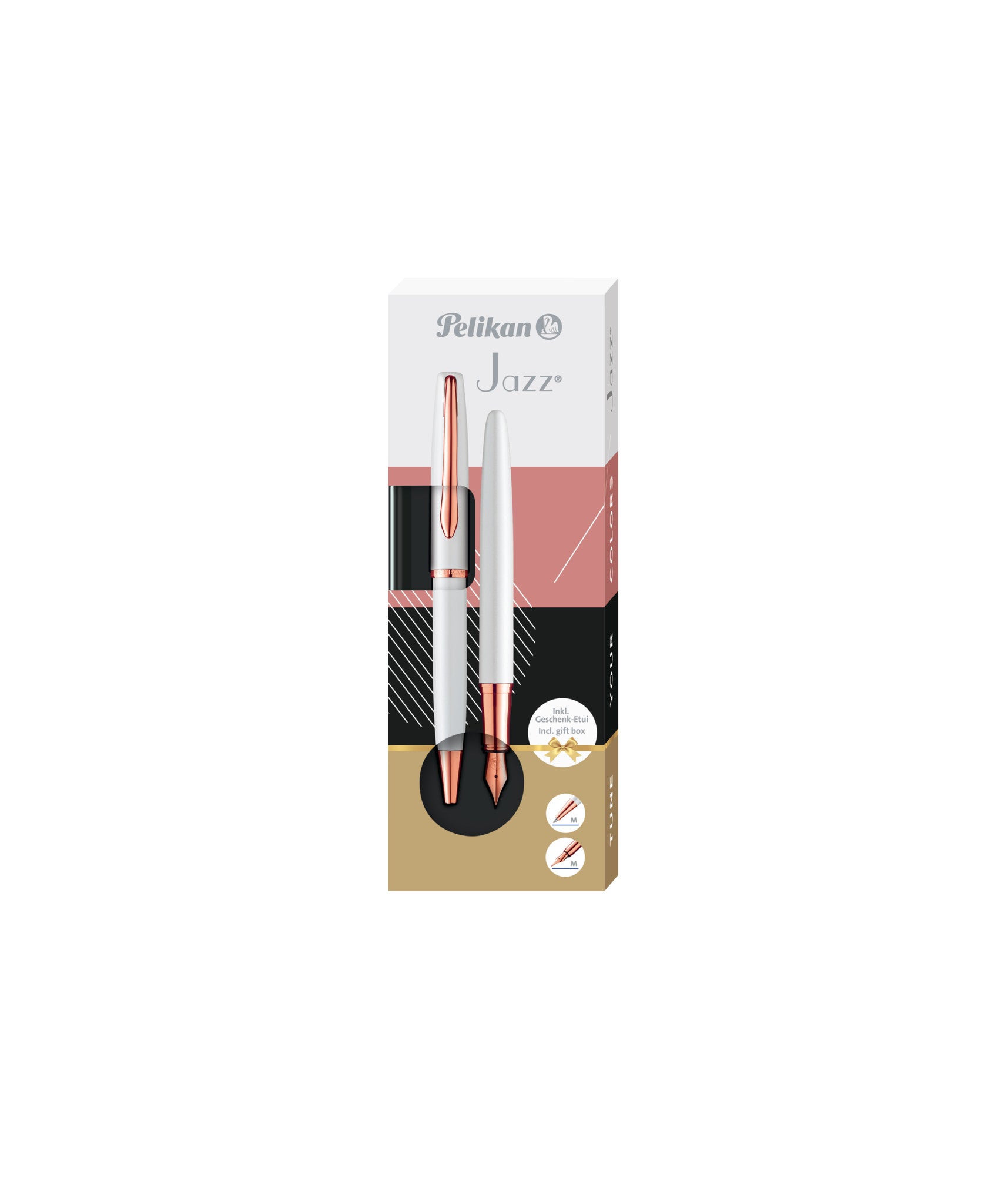 Pelikan Jazz Noble Elegance Perlmutt Schreibset – Kugelschreiber + Füllfederhalter – Blau – 2-teilig