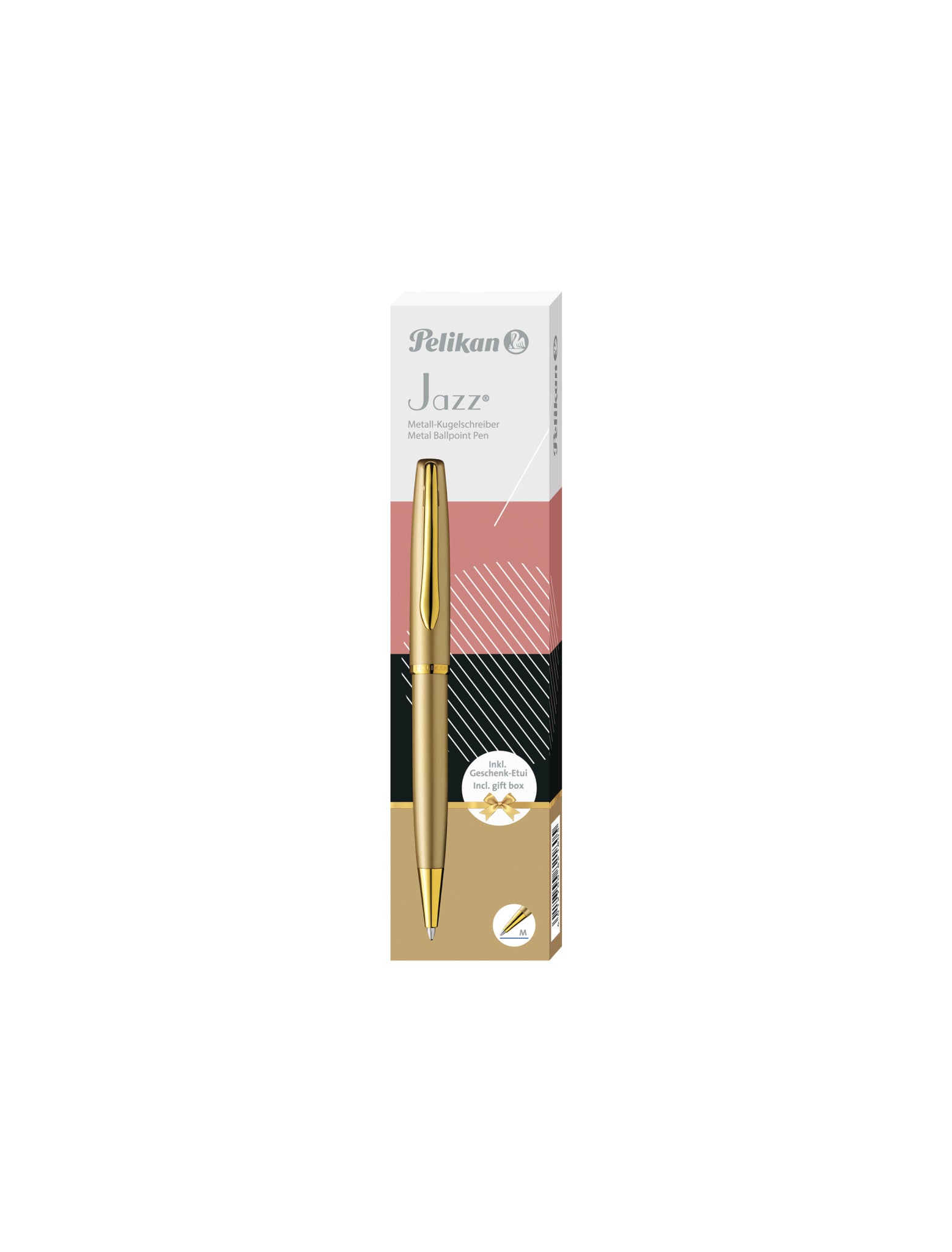 Pelikan Jazz Noble Elegance Kugelschreiber – Blau, Medium, Druck, Metall, Gold, dokumentenecht, 1er Pack