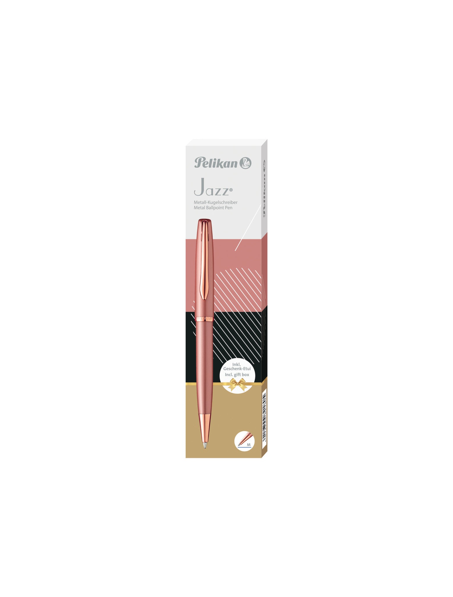 Pelikan Jazz Noble Elegance Rose Kugelschreiber – Blau, Medium, Druck, Metall, dokumentenecht, Geschenkbox