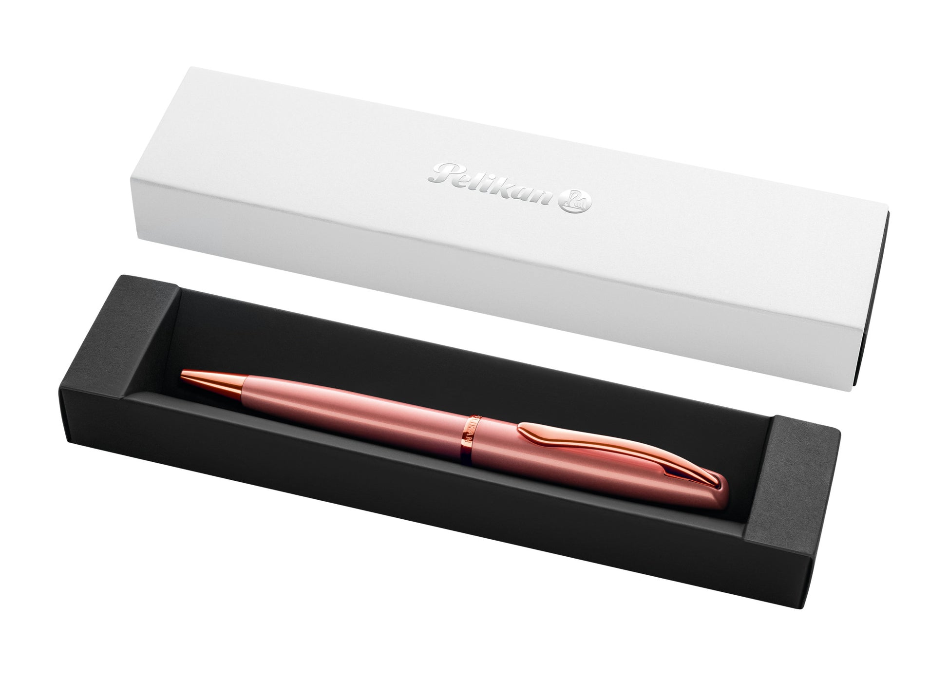 Pelikan Jazz Noble Elegance Rose Kugelschreiber – Blau, Medium, Druck, Metall, dokumentenecht, Geschenkbox