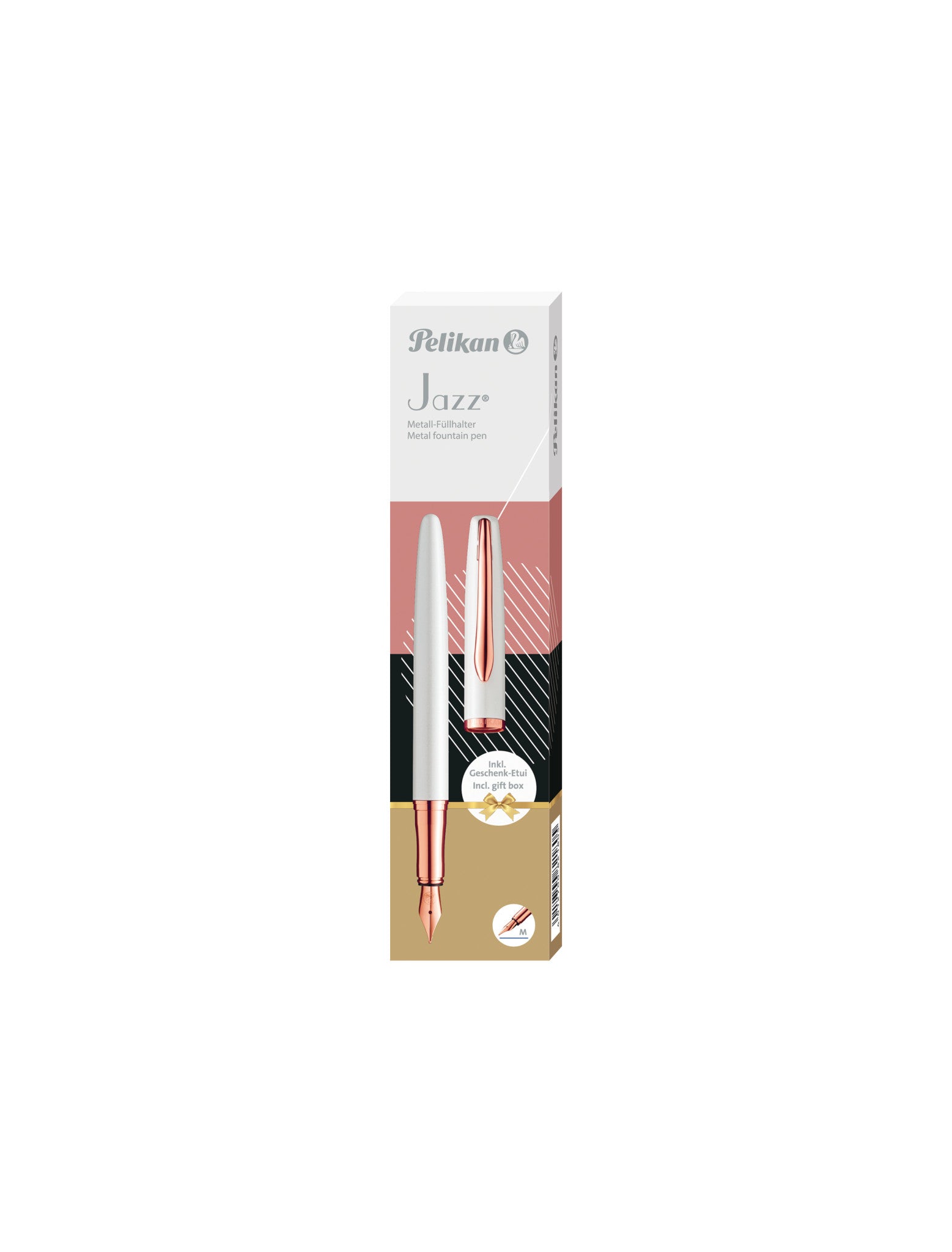 Pelikan Jazz Noble Elegance Pearl – Füllfederhalter – M – Gold/Weiss – Edelstahl – Geschenkbox