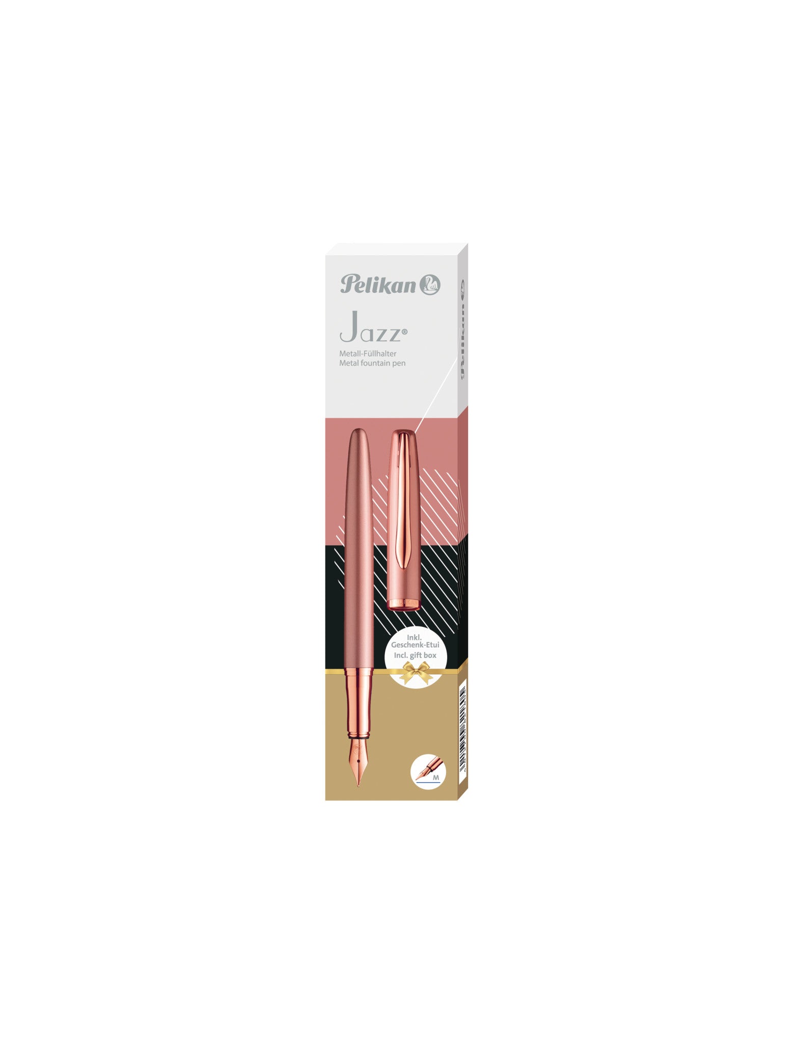 Pelikan Jazz Noble Elegance – Füllfederhalter – M – Pink/Rosé – Edelstahl – Geschenkbox