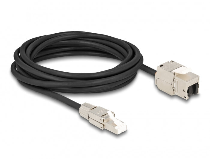 DeLOCK Patchkabel – Cat6a S/FTP, 5 m, Schwarz, LSZH, RJ-45