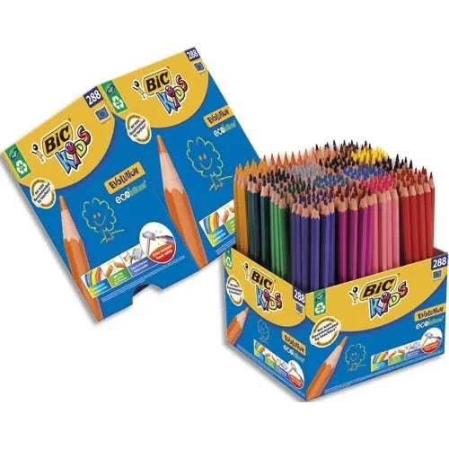 BIC KIDS Evolution Pastellkreidestifte – 288 Stk., holzfrei, Ø 3,2 mm, Karton