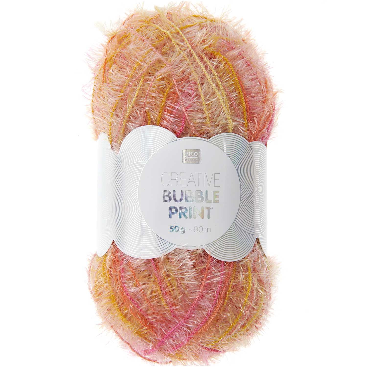 Rico Design Creative Bubble Print Garn Mehrfarbig – Polyester, 50 g, 90 m, Nadel 2 mm