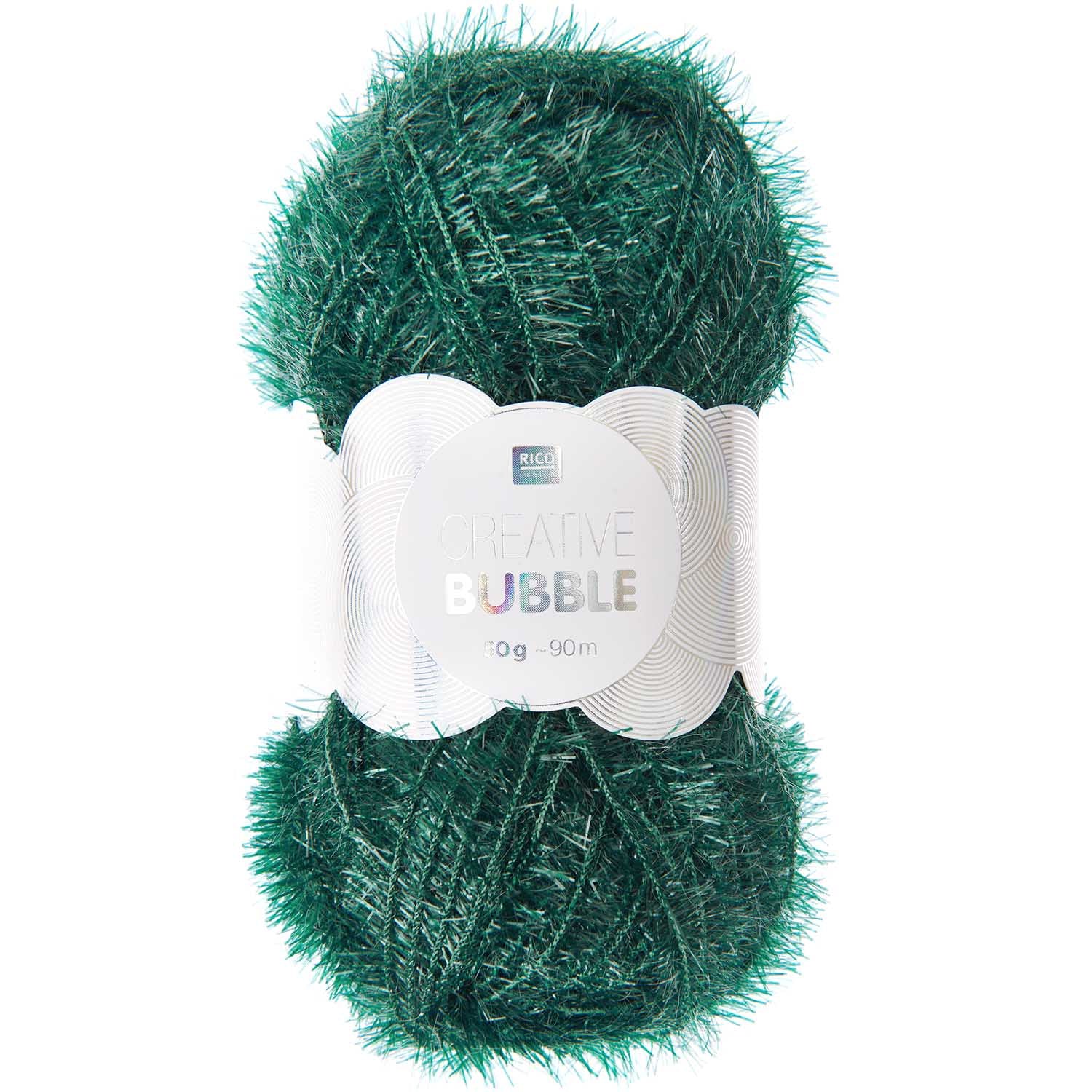 Rico Design Creative Bubble Garn Tannengrün – 50 g, 90 m, Polyester, Nadel 4 mm, 1 Stk.
