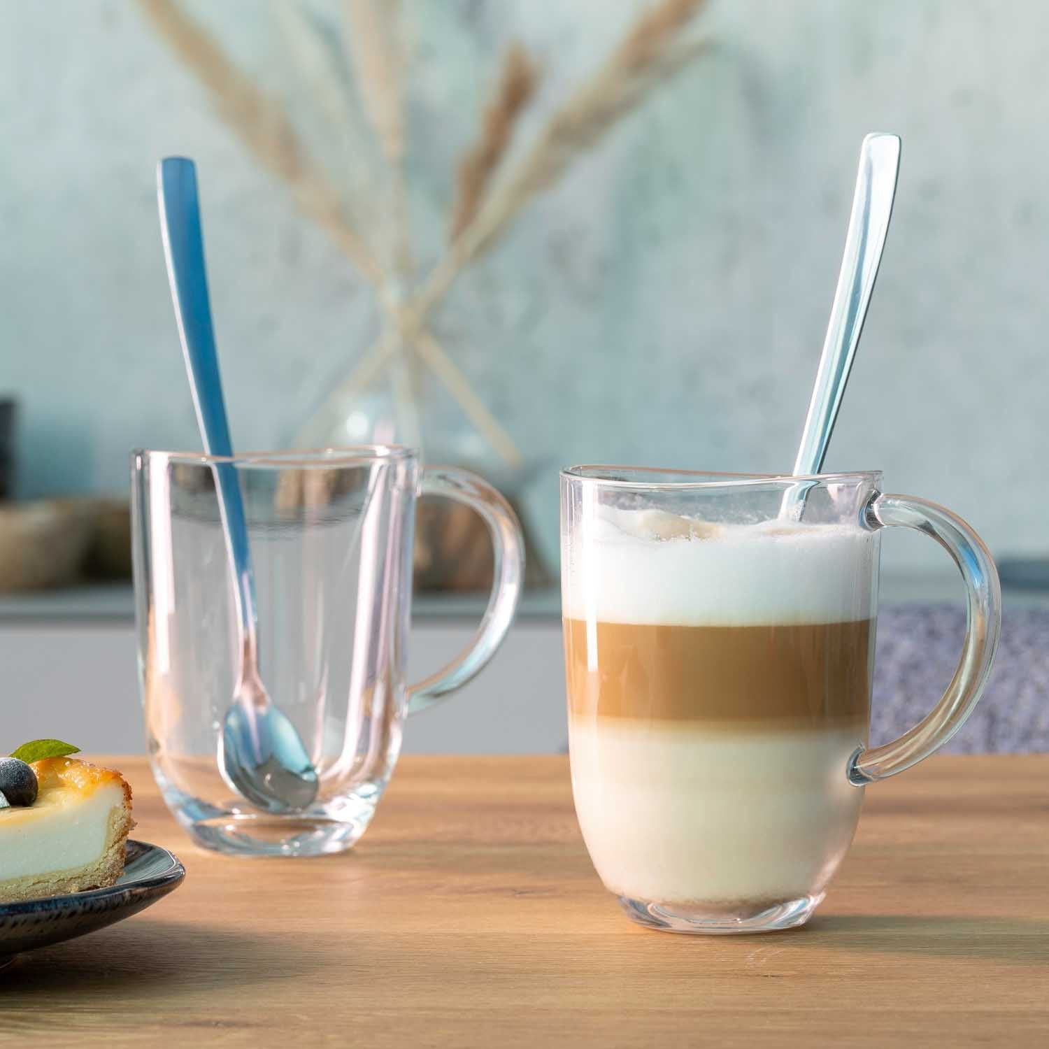 LEONARDO Latte Macchiato Tasse Napoli – 4er Set, 380 ml, Ø 8,2 cm, Kalk-Natron-Glas, spülmaschinenfest