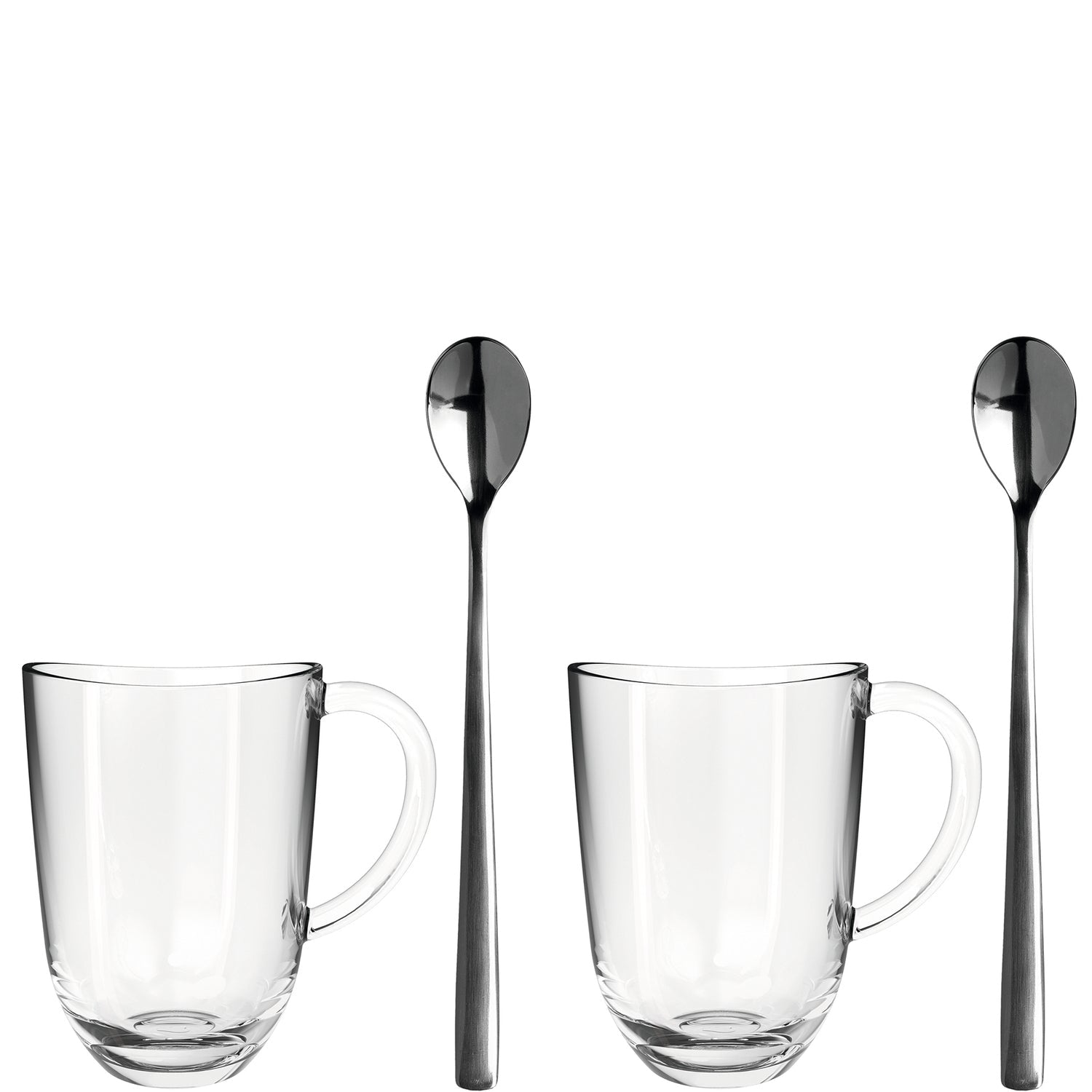LEONARDO Latte Macchiato Tasse Napoli – 4er Set, 380 ml, Ø 8,2 cm, Kalk-Natron-Glas, spülmaschinenfest