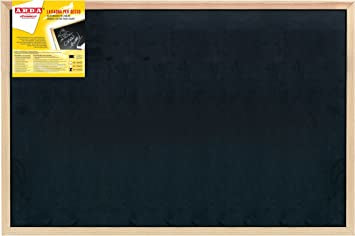 ARDA Kreidetafel – 900 × 600 mm – Kiefernholzrahmen, Kunststoffoberfläche, schwarz – für Kreide – Wandmontage