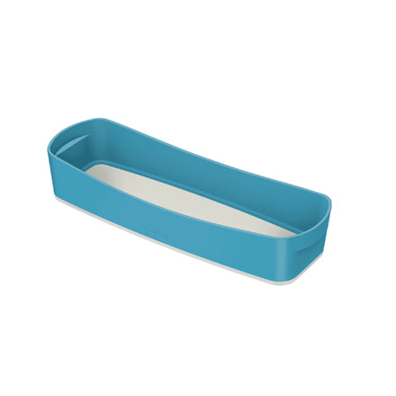 Leitz Aufbewahrungsbox – mit Deckel, stapelbar, blau, Polystyrol (PS), B 307 × H 105 × T 55 mm