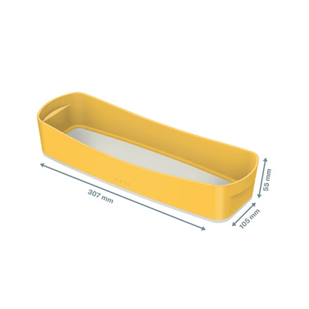 Leitz Aufbewahrungsbox – für DIN lang, gelb, Polystyrol (PS), B 307 × H 105 × T 55 mm