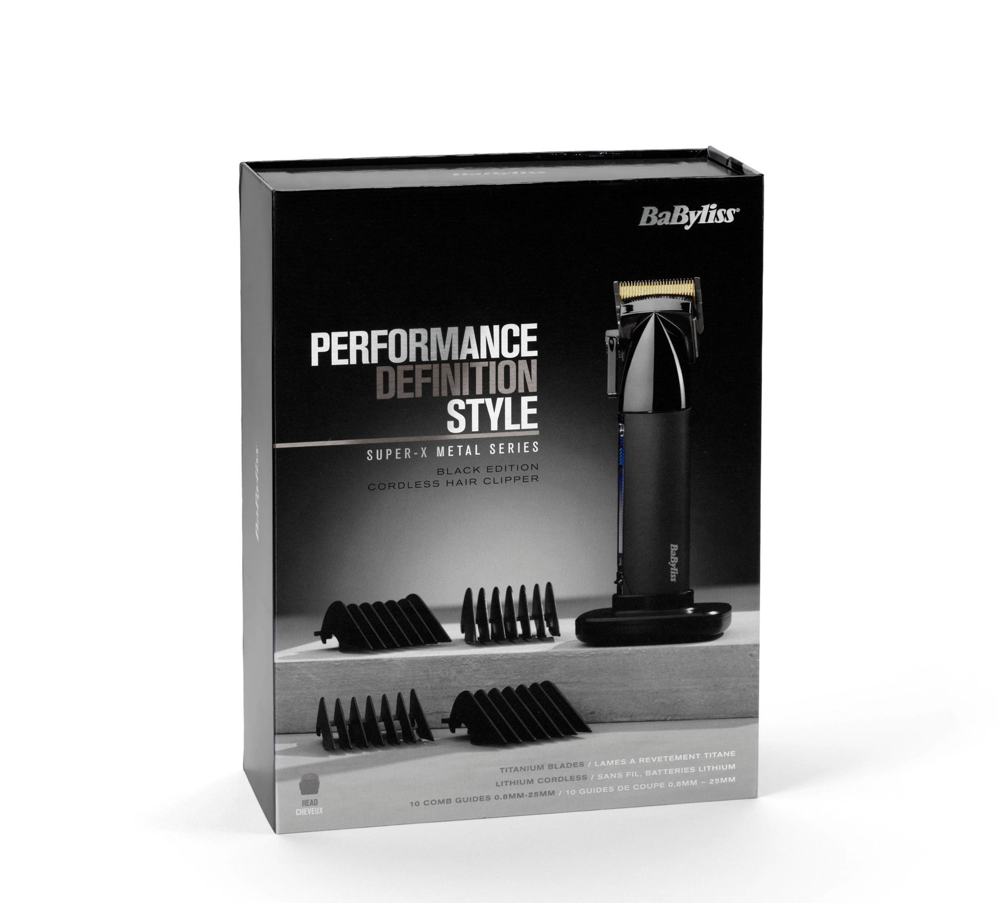 BaByliss Haarschneider E991E – kabellos, 180 Min Akku, Titanmesser, 10 Aufsätze – schwarz, chrom