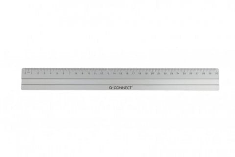 Q-CONNECT Wandtafel-Lineal 30 cm – Aluminium, Silber, rutschfest