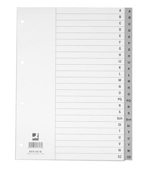Q-Connect Register – für A4, Kunststoff (PP), A–Z, 24-teilig, Grau, 11-fach