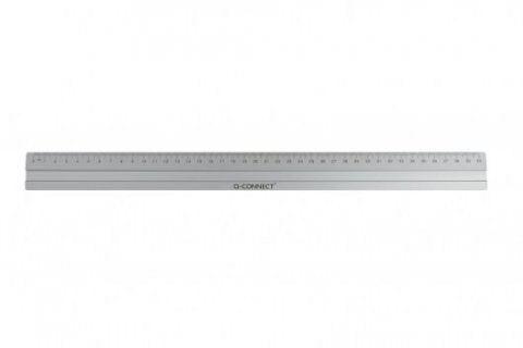 Q-CONNECT Wandtafel-Lineal 40 cm – Aluminium, Silber, Rutschfest