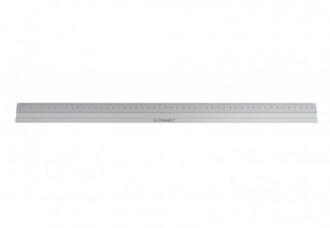 Q-CONNECT Wandtafel-Lineal 50 cm – Aluminium, Silber, rutschfest